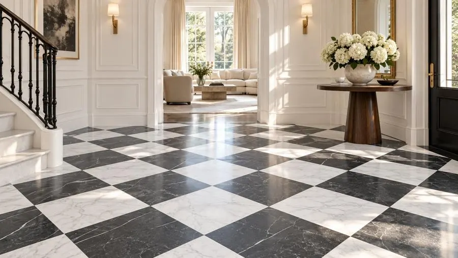 Marble natural stone entry