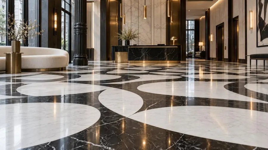 Waterjet mosaic natural stone lobby