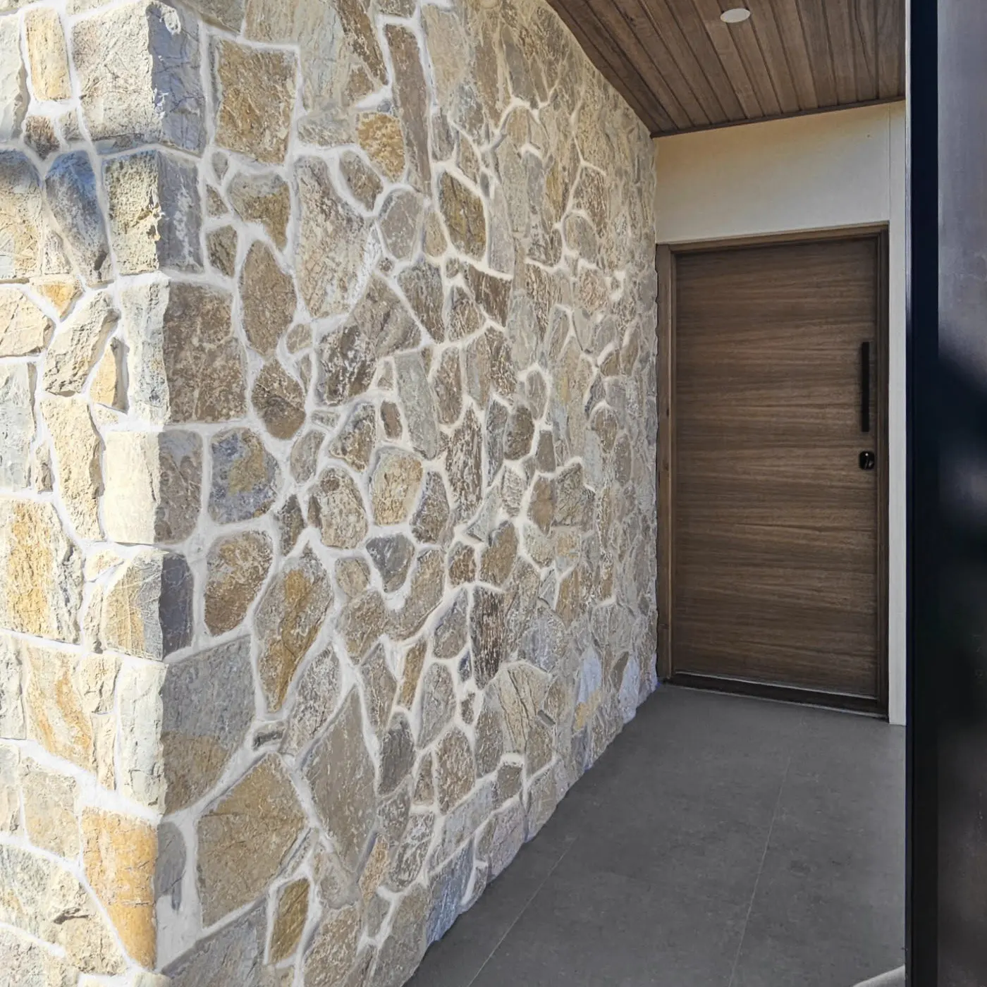 Honey Gold limestone installed