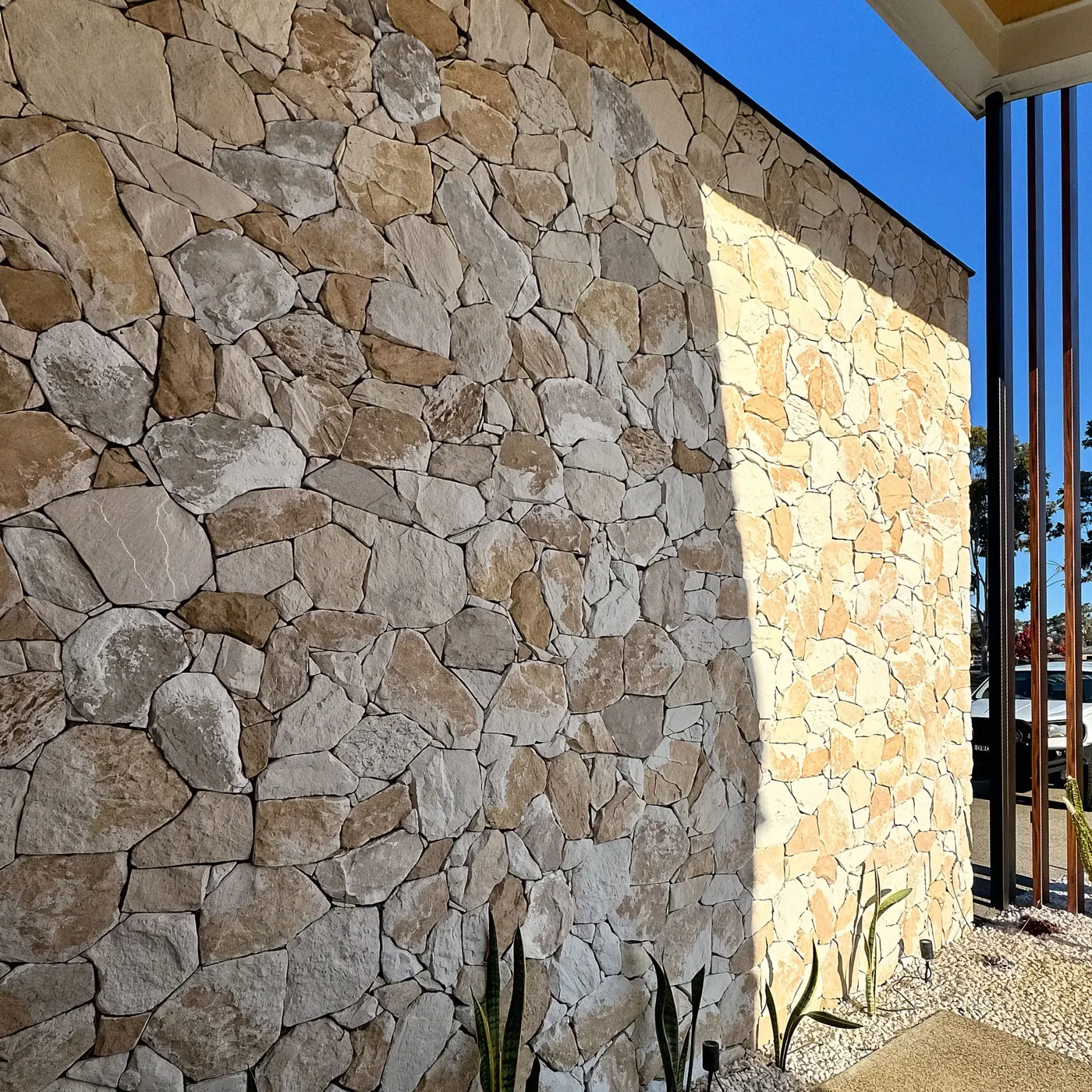 Honey Gold limestone installed