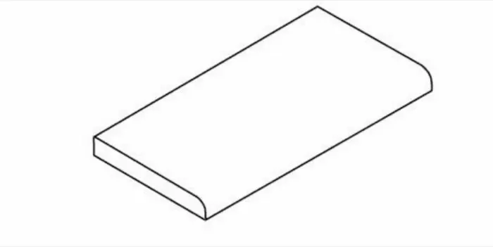 Single bullnose, 4 x 8 in in Cadet Gray