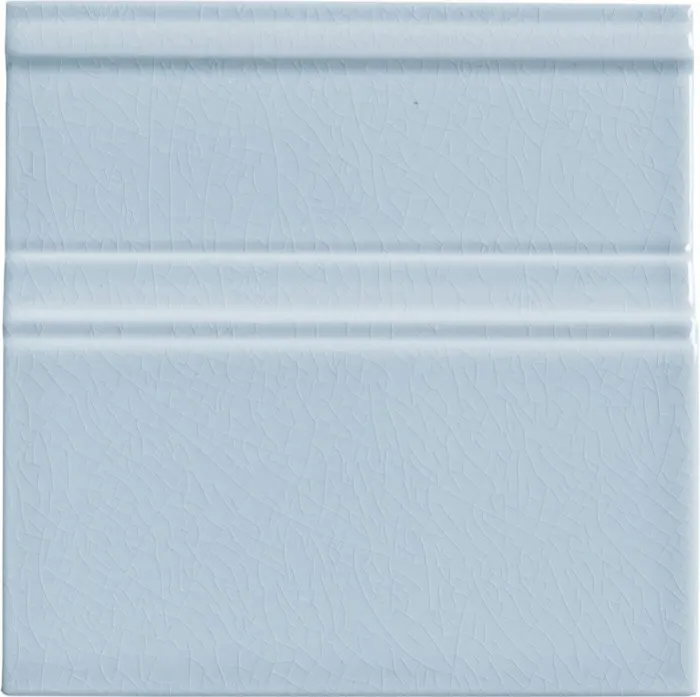 Base board, glazed top edge, 6 x 6 in in Stellar Blue