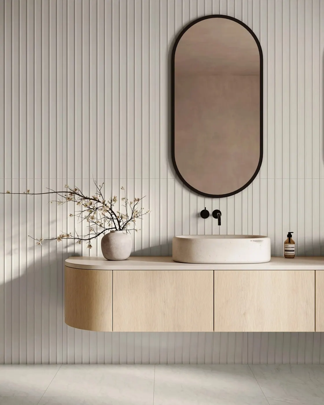 Duet, photo 4 (Installed · Bianco Concavo)