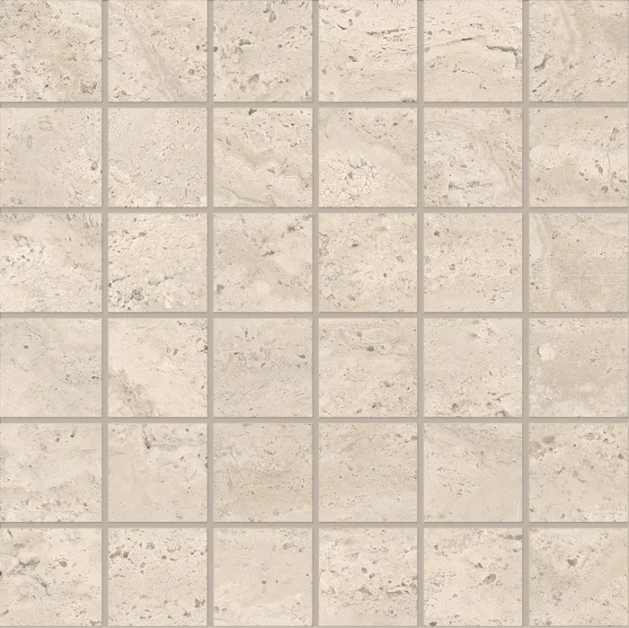 Duet Travertine 5 x 5 in mosaic · beige