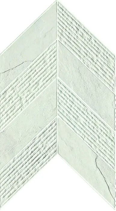 Ethos 2 7.44 x 10 in chevron · combed 2 montauk white
