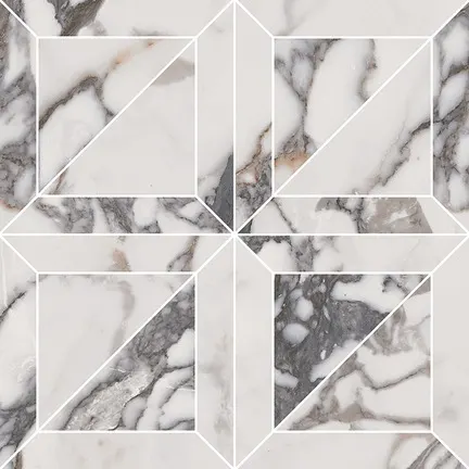 Immerse 6 x 6 in mosaic · arabescato