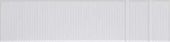 Field tile with two stripes, 3 x 12 in in Frost Glossy