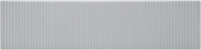 Field tile with stripes, 3 x 12 in in Mist Glossy