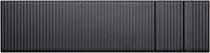 Field tile with two stripes, 3 x 12 in in Sable Matte