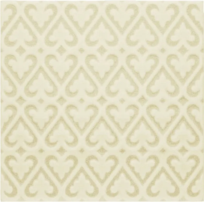 Heart lattice relief deco, 6 x 6 in in Sand Dollar