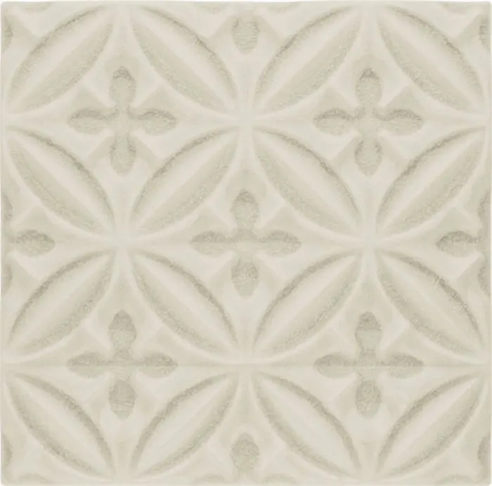 Petal relief deco, 6 x 6 in in Surf Gray