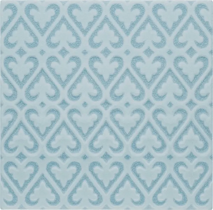 Heart lattice relief deco, 6 x 6 in in Top Sail