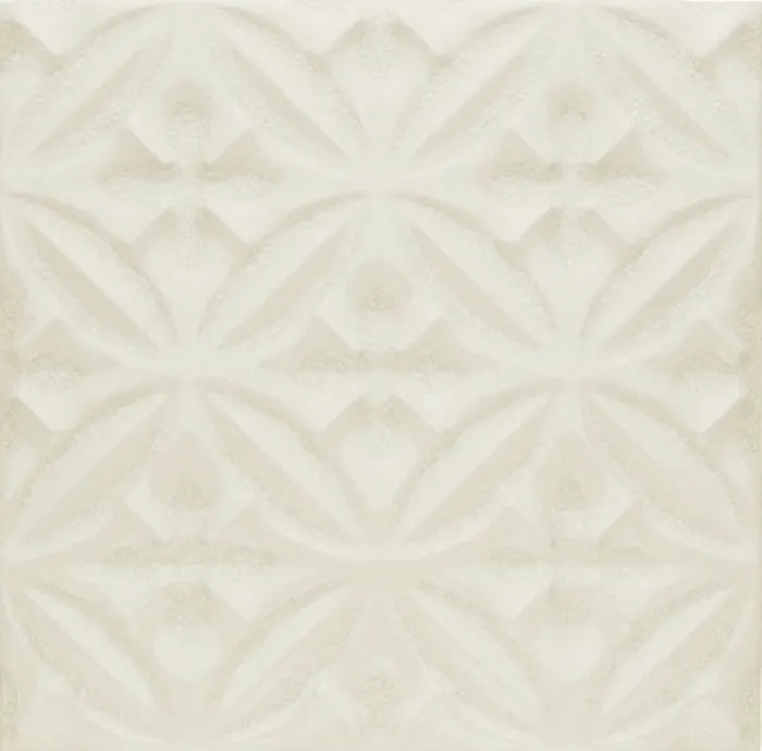 Petal relief deco, 6 x 6 in in Whitecaps