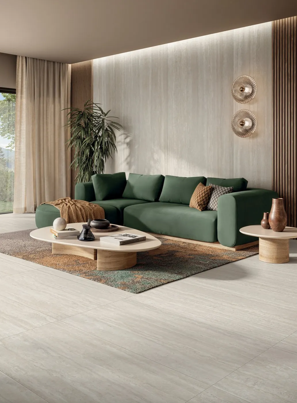 Perennial, photo 2 (Installed · Travertino Ivory)