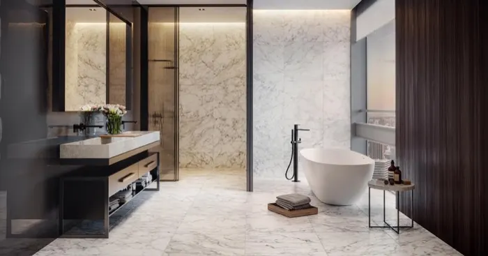 Pewter hexagon · carrara abisso