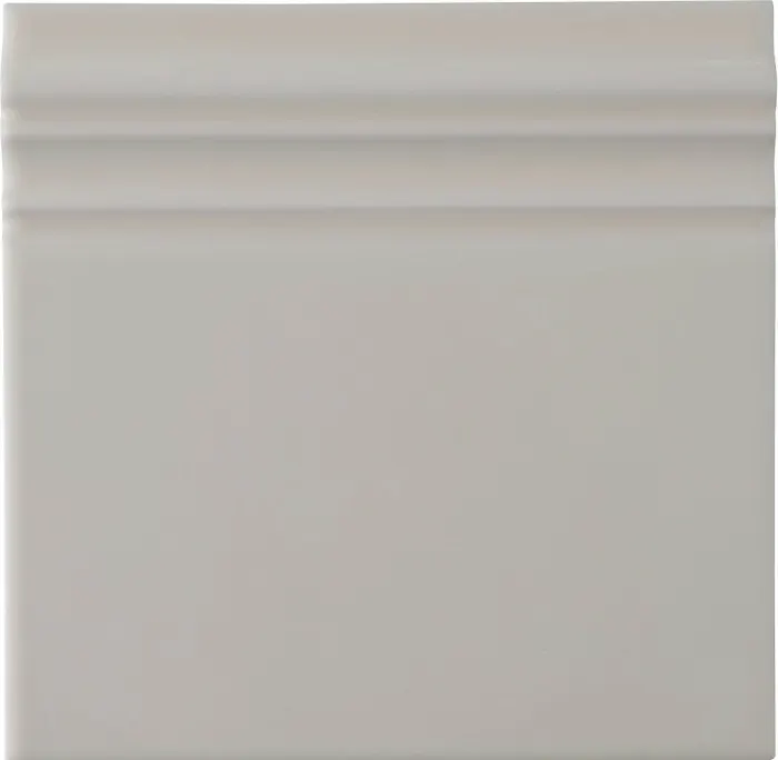 Base board, glazed top edge, 5.8 x 5.8 in in Almond