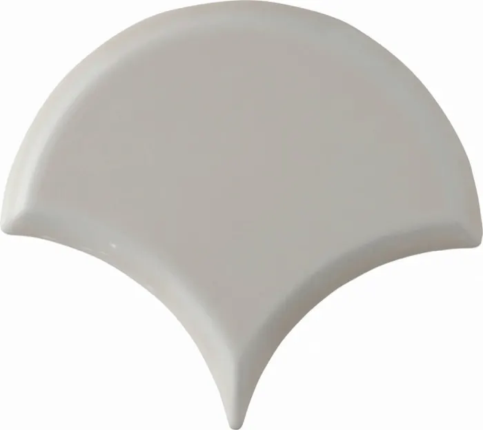 Beveled fan scallop, 6 in in Almond