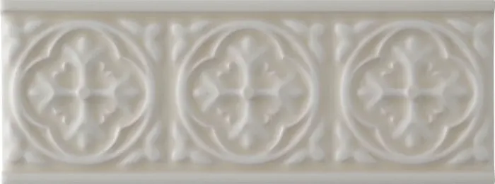 Rosette relief border, 2.8 x 7.8 in in Almond