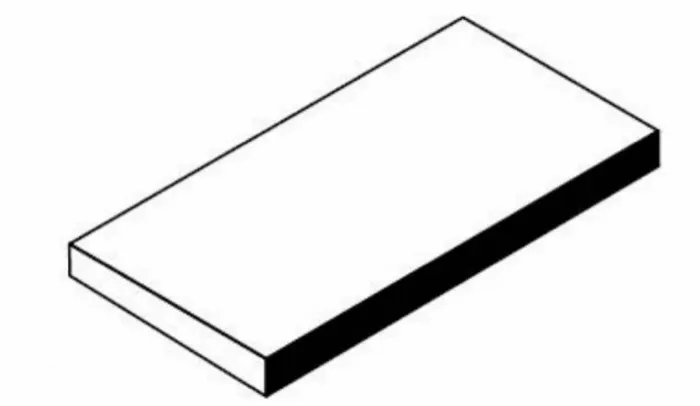 Single glazed edge (7.8 in side), 1.9 x 7.8 in in Almond