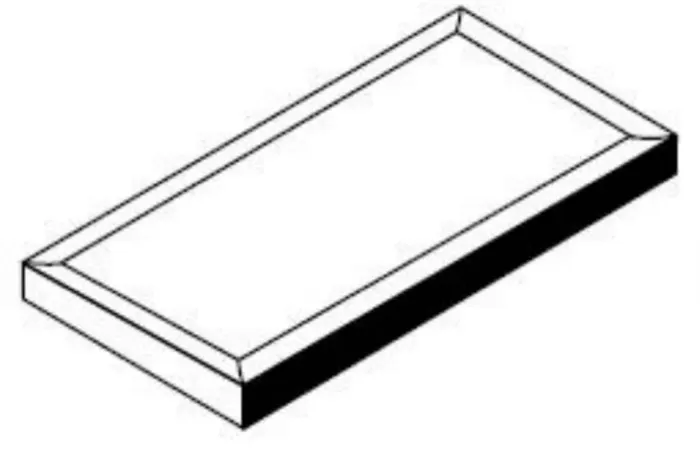 Framed single glazed edge (5.8 in side), 2.8 x 5.8 in in Bamboo