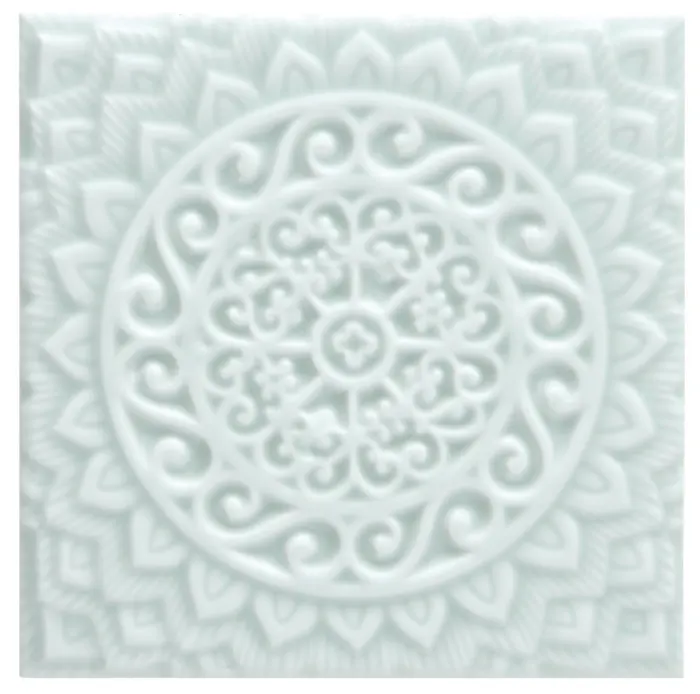 Medallion relief deco, 5.8 x 5.8 in in Fern
