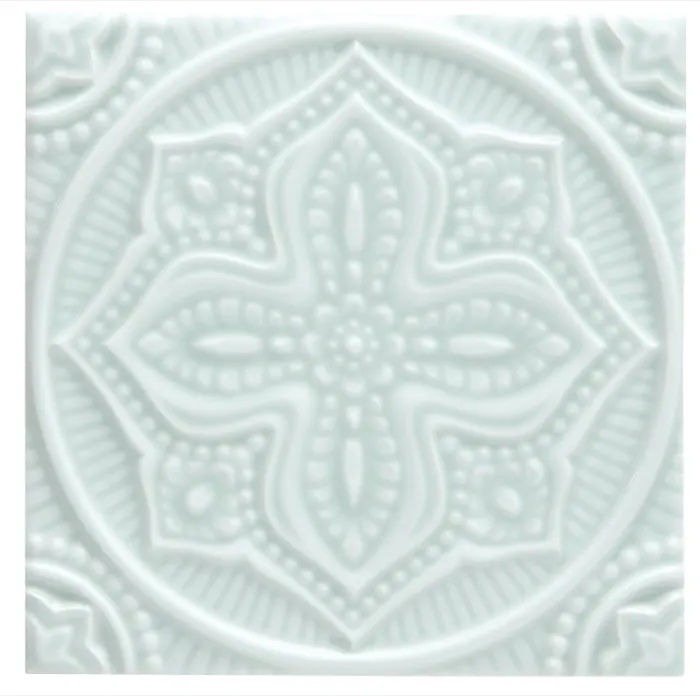 Quatrefoil relief deco, 5.8 x 5.8 in in Fern