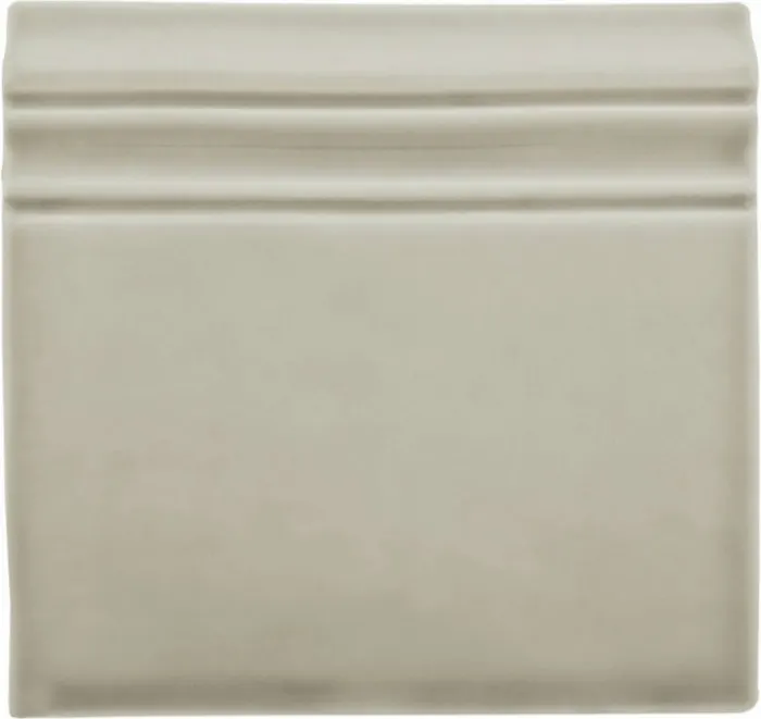 Base board, glazed top edge, 5.8 x 5.8 in in Graystone