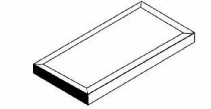 Framed single glazed edge (2.8 in side), 2.8 x 5.8 in in Graystone