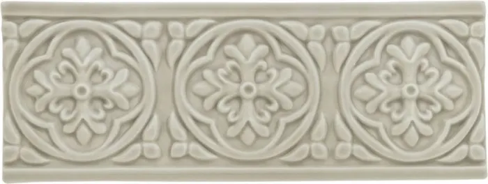 Rosette relief border, 2.8 x 7.8 in in Graystone