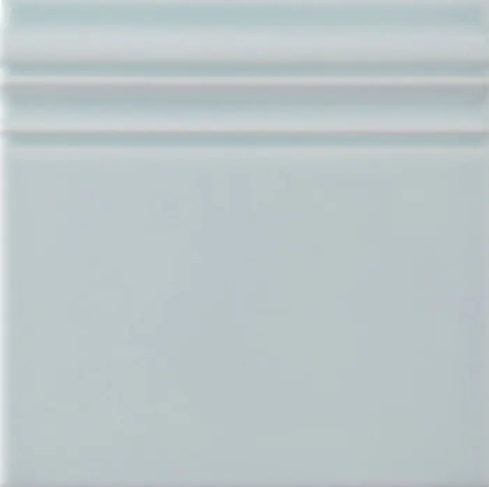 Base board, glazed top edge, 5.8 x 5.8 in in Ice Blue