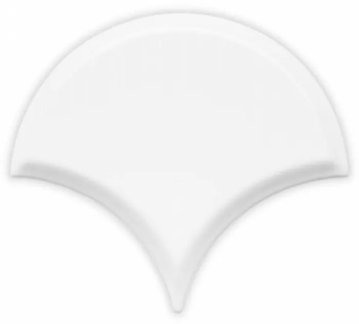 Beveled fan scallop, 6 in in Snow Cap