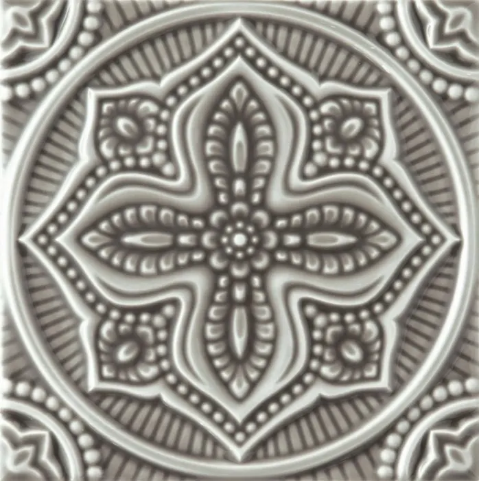 Quatrefoil relief deco, 5.8 x 5.8 in in Timberline