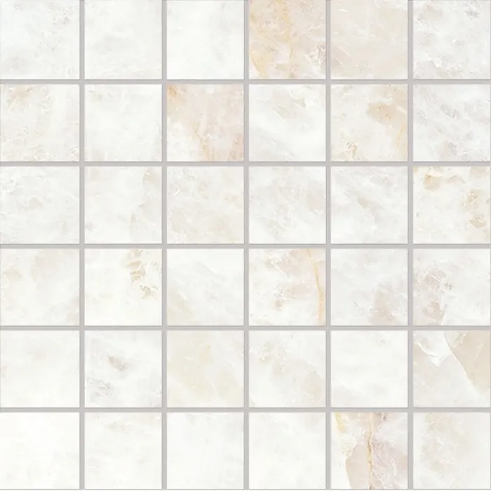 Tableau Marmo Precious 5 x 5 in mosaic · crystal white