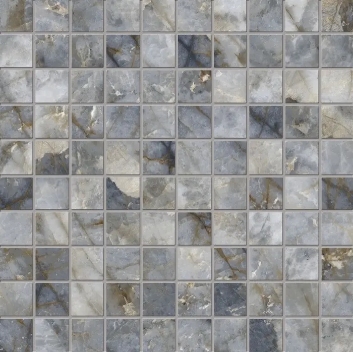 Tableau Marmo Revolution 3 x 3 in mosaic · blu ande
