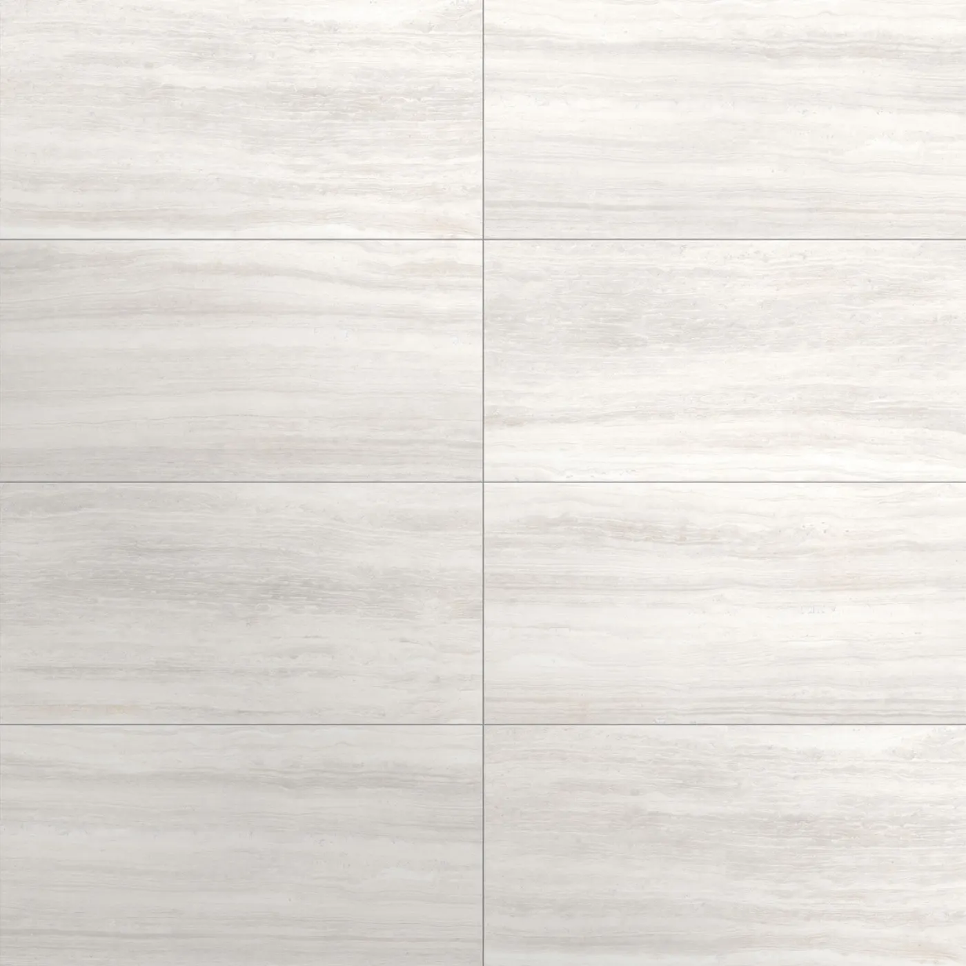 Tinez Travertine Porcelain, photo 2 (Installed · White)