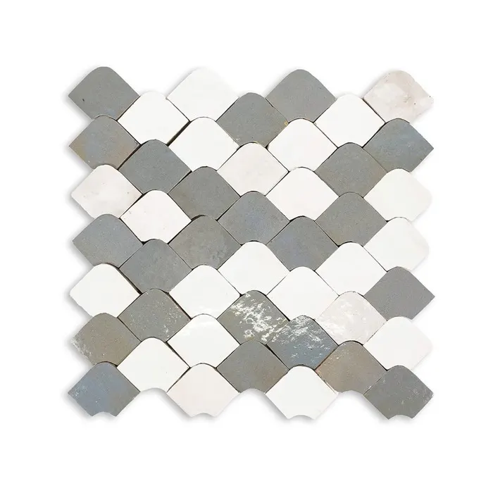 Zellige Patterns mosaic · atlas white/blanc/gris perle