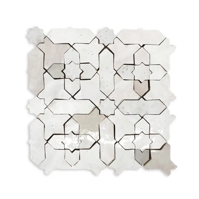 Zellige Patterns mosaic · atlas white