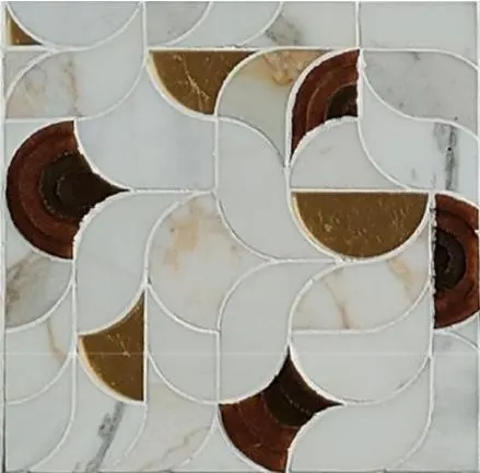 Demilune cloisonné mosaic