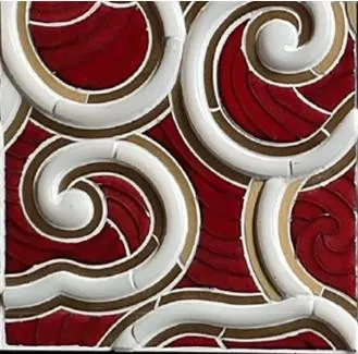 Scarlet cloisonné mosaic