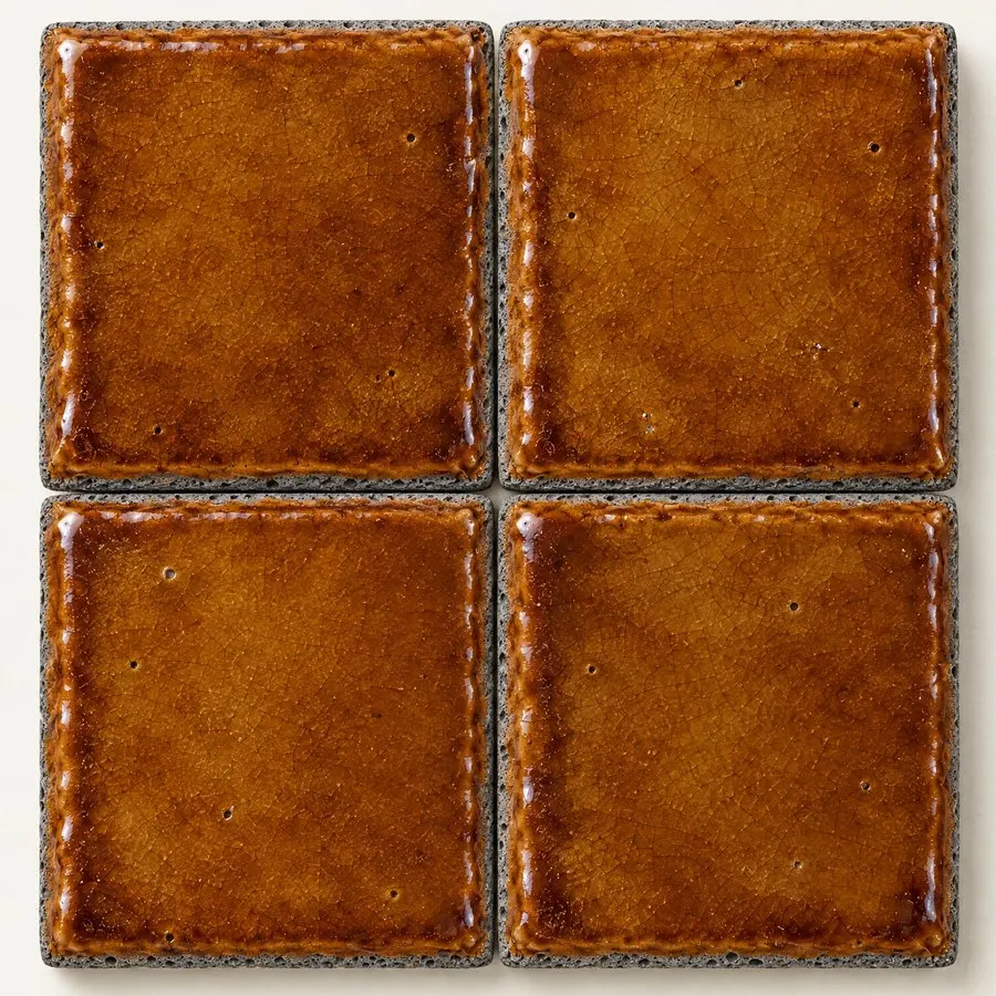 Amber glazed lava stone tile