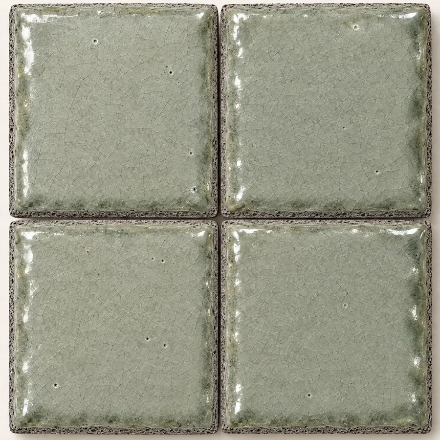 Celadon glazed lava stone tile