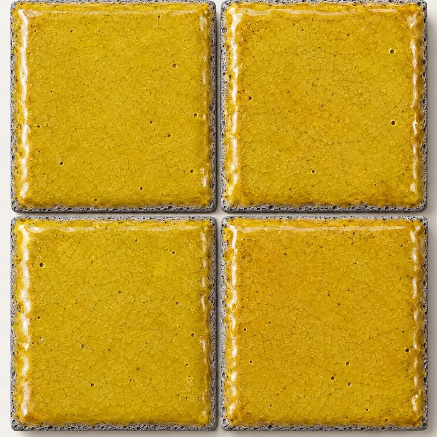 Citron glazed lava stone tile