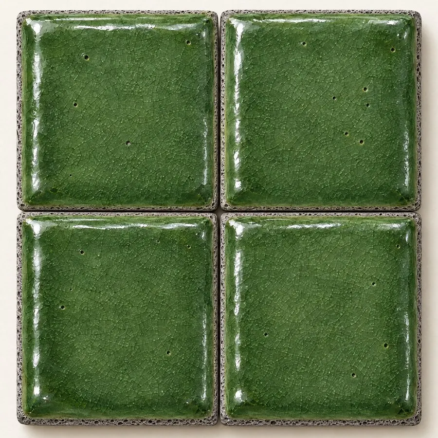 Fern glazed lava stone tile