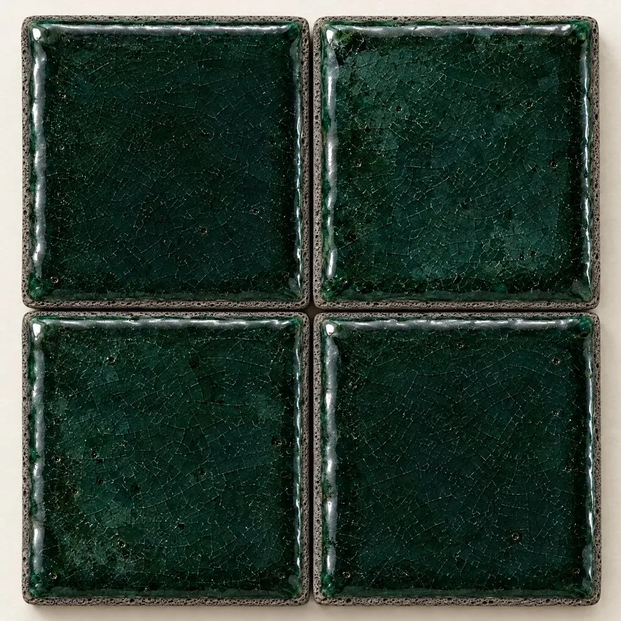 Forest glazed lava stone tile