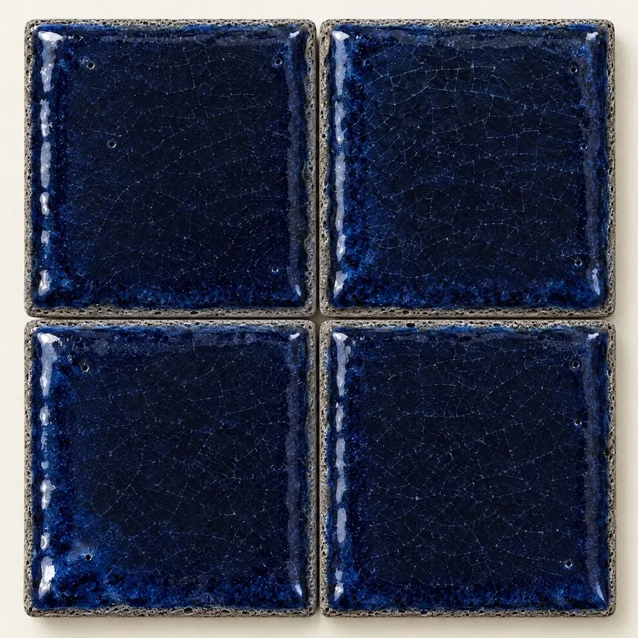 Midnight glazed lava stone tile