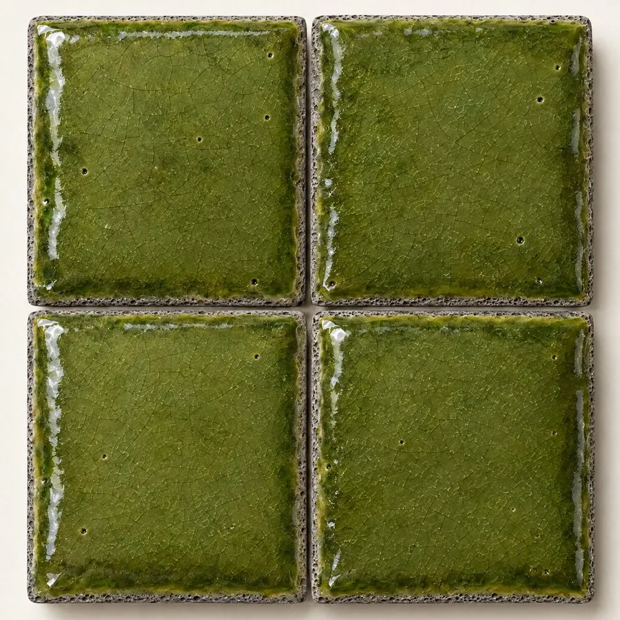 Moss glazed lava stone tile