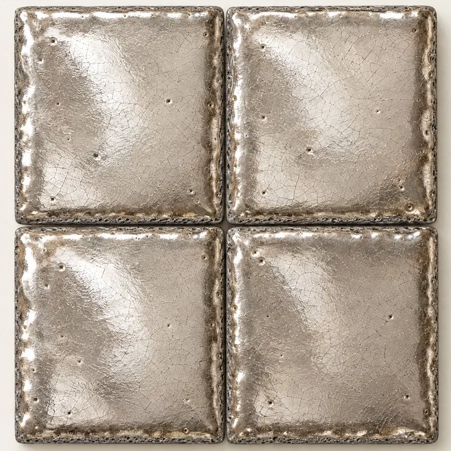 Platinum glazed lava stone tile