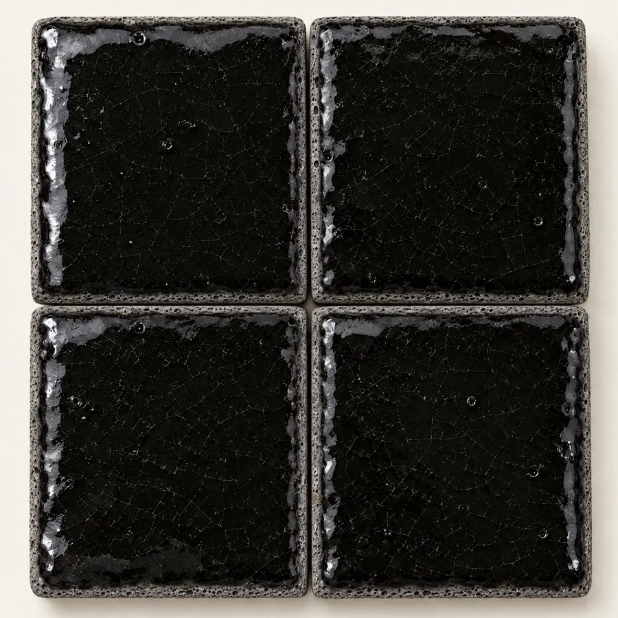 Raven glazed lava stone tile