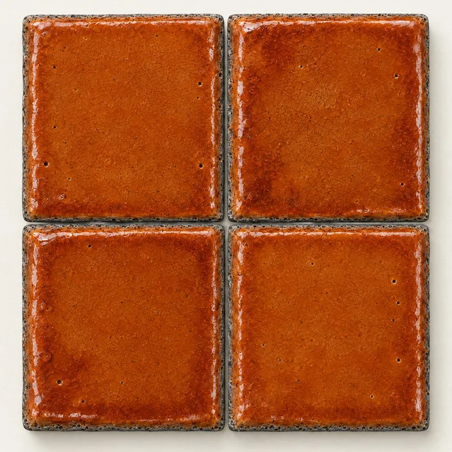 Rust glazed lava stone tile