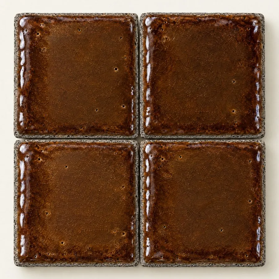 Walnut glazed lava stone tile